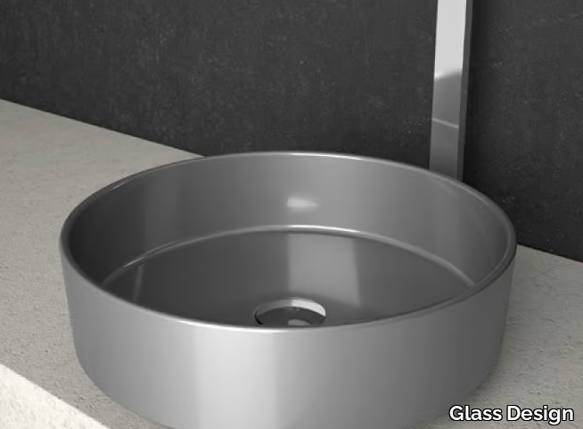 RHO STARLIGHT - Countertop round washbasin _ Glass Design