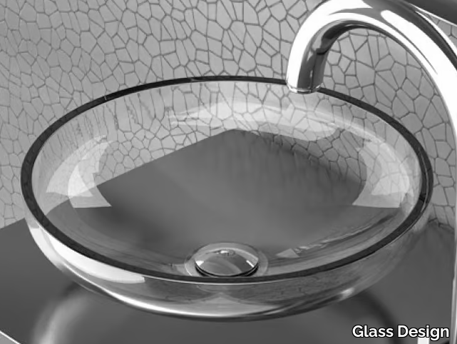 AQUA - Countertop round crystal washbasin _ Glass Design