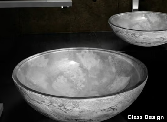 LUNA Ø 45 - Countertop round single washbasin _ Glass Design