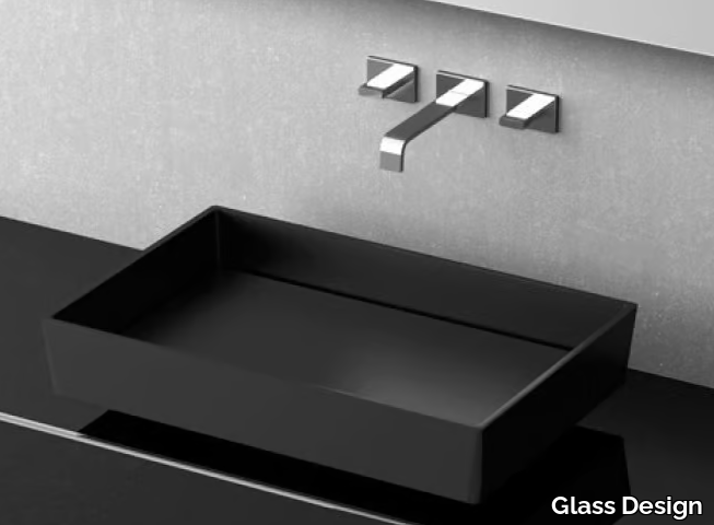 BLADE VISION - Countertop rectangular washbasin _ Glass Design