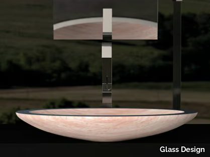 ARES - Countertop oval washbasin _ Glass Design