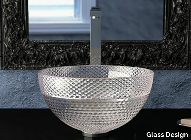 RAMADA - Countertop round crystal washbasin _ Glass Design