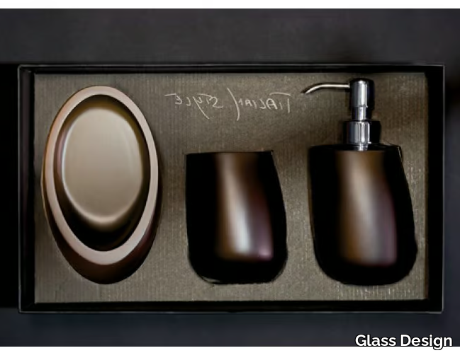 KLEISS SET MOKA - Countertop Vetro Freddo® soap dish _ Glass Design