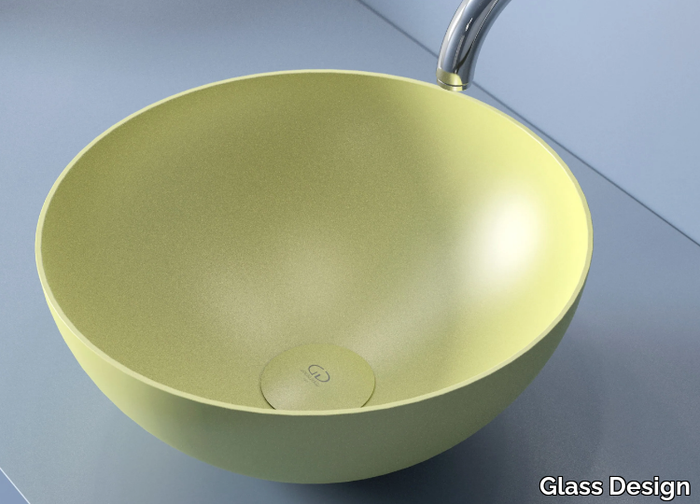 SLIDE - Countertop round Vetro Freddo® washbasin _ Glass Design