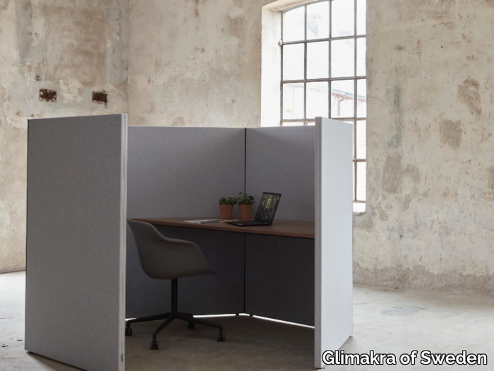 LIMBUS HEXAGON WORK BOOTH - Sectional office desk with sound absorbing screens _ Glimakra of Sweden