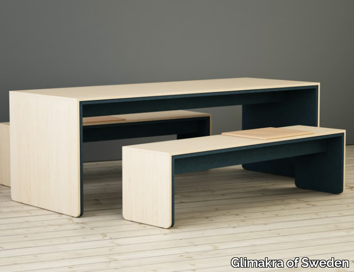 Campus bench and tables - Rectangular wooden meeting table _ Glimakra of Sweden