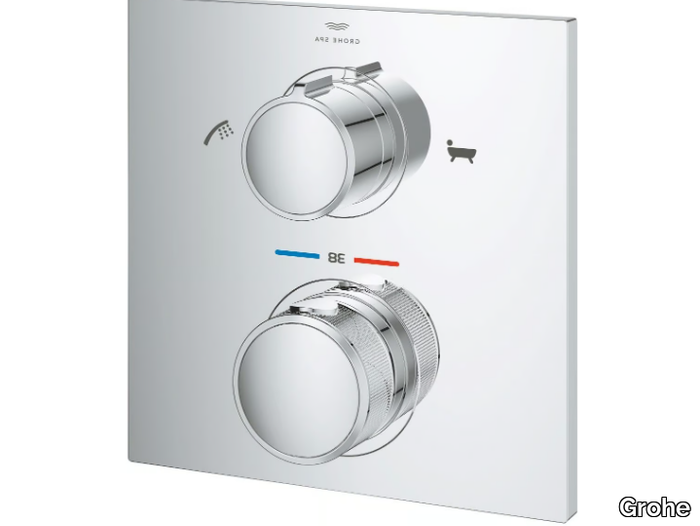 ALLURE NEW - Wall-mounted thermostatic bathtub mixer with plate _ Grohe