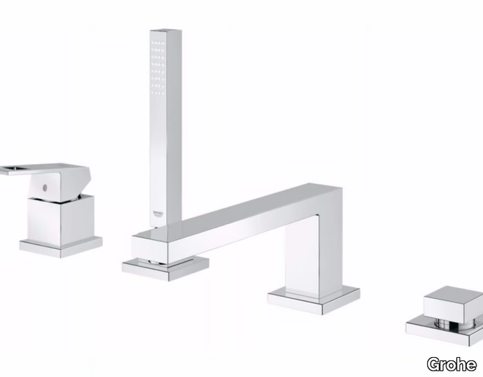 EUROCUBE - 4 hole bathtub set with hand shower _ Grohe