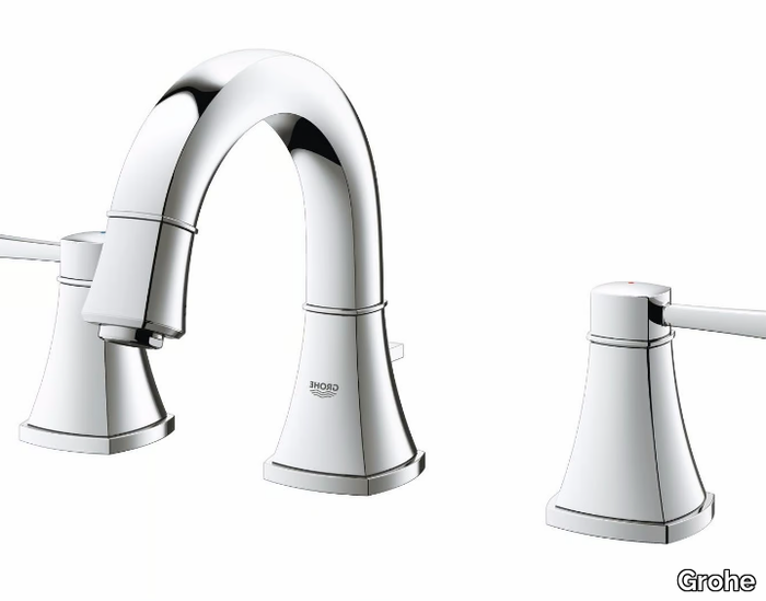 GRANDERA™ SIZE S - 3 hole countertop washbasin tap with pop up waste _ Grohe