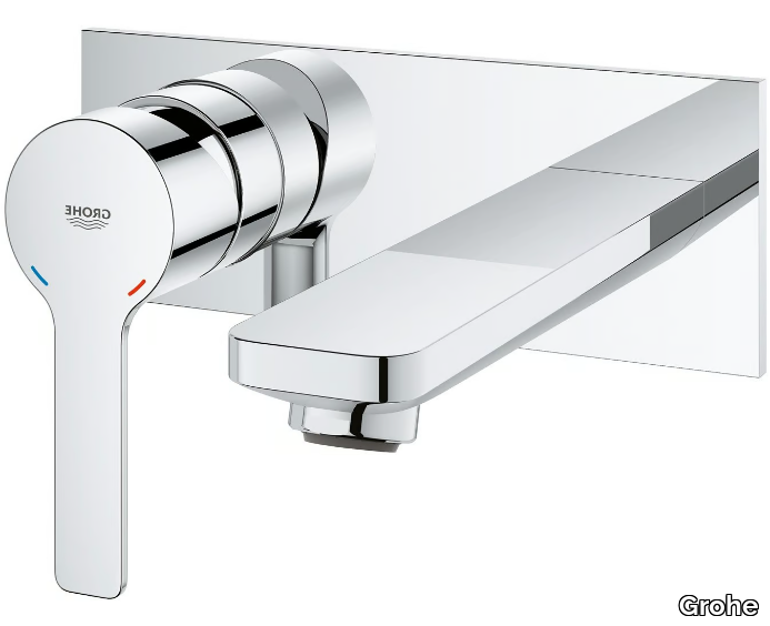 LINEARE NEW - Wall-mounted washbasin mixer with plate _ Grohe