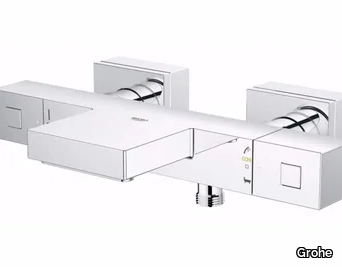 GROHTHERM CUBE - Wall-mounted thermostatic bathtub mixer with diverter _ Grohe