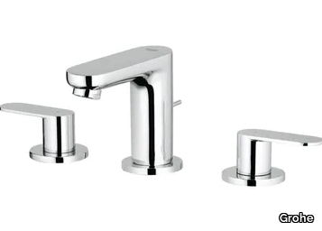 EUROSMART COSMOPOLITAN SIZE S - 3 hole washbasin tap with pop up waste with individual rosettes _ Grohe