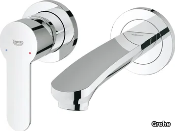 EUROSTYLE COSMOPOLITAN - 2 hole wall-mounted metal washbasin mixer _ Grohe