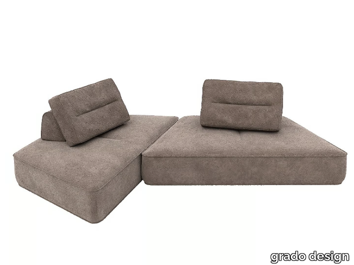 9-LAYER THICK - Modular curved fabric sofa _ grado design