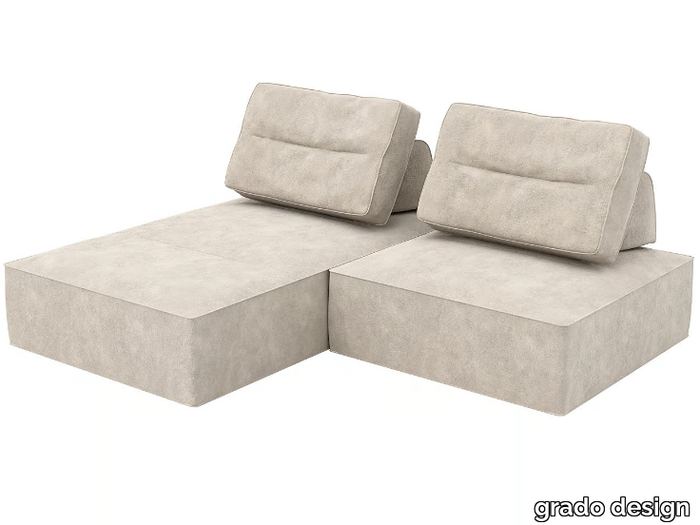 9-LAYER THICK - Sectional fabric sofa with chaise longue _ grado design