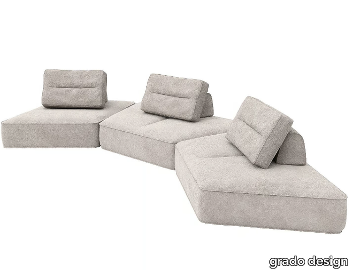 9-LAYER THICK - Modular curved fabric sofa _ grado design