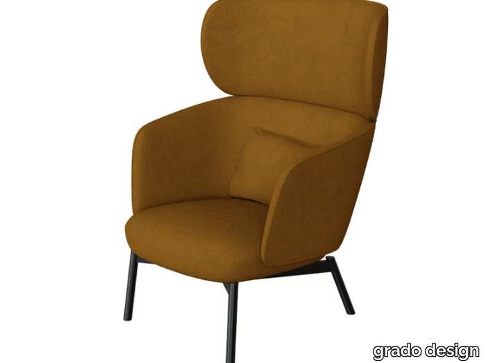 BEOS - Wing chair in fabric with steel base _ grado design