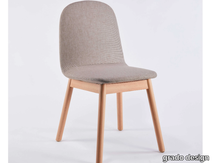 BUNNY - Upholstered fabric chair and beech base _ grado design