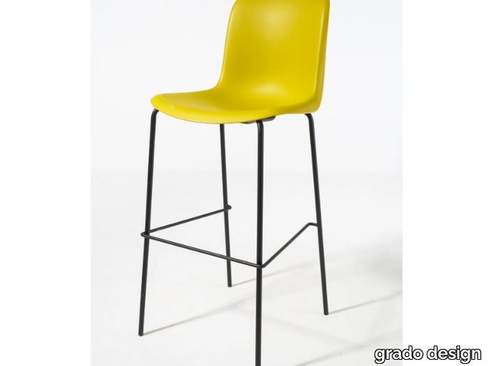 EVERY - High polypropylene stool with back _ grado design