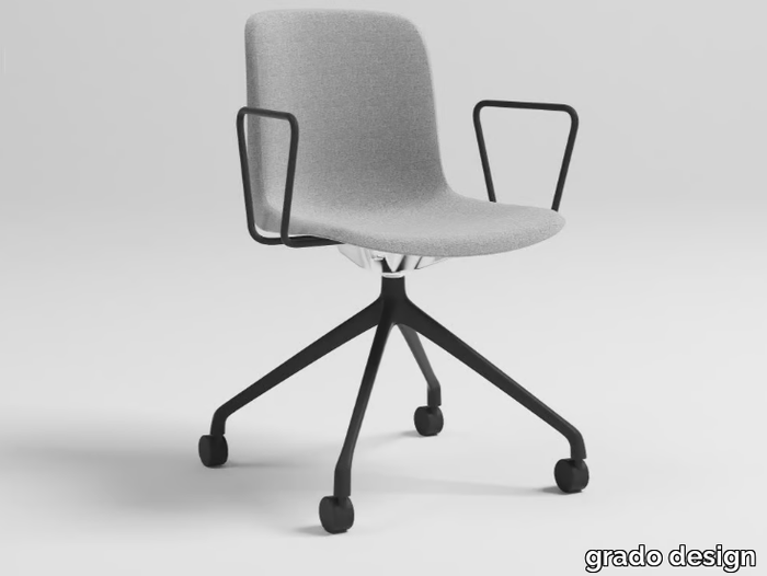 EVERY - Swivel fabric office chair with castors with 4-Spoke base _ grado design