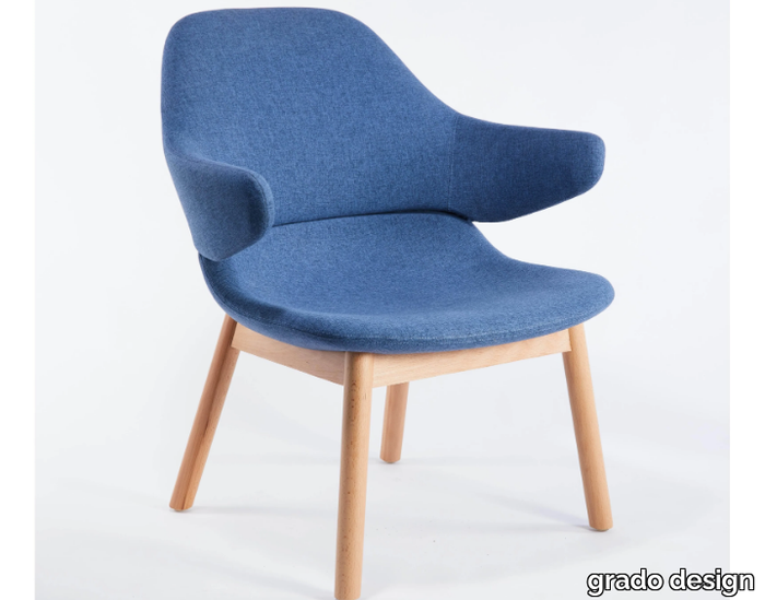 HUG - Fabric easy chair with armrests _ grado design