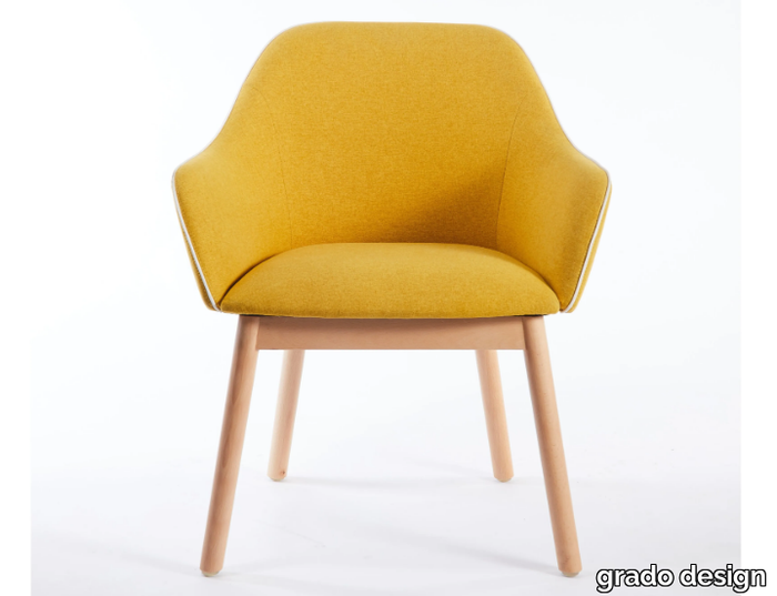 LORD - Fabric chair with armrests and beech legs _ grado design