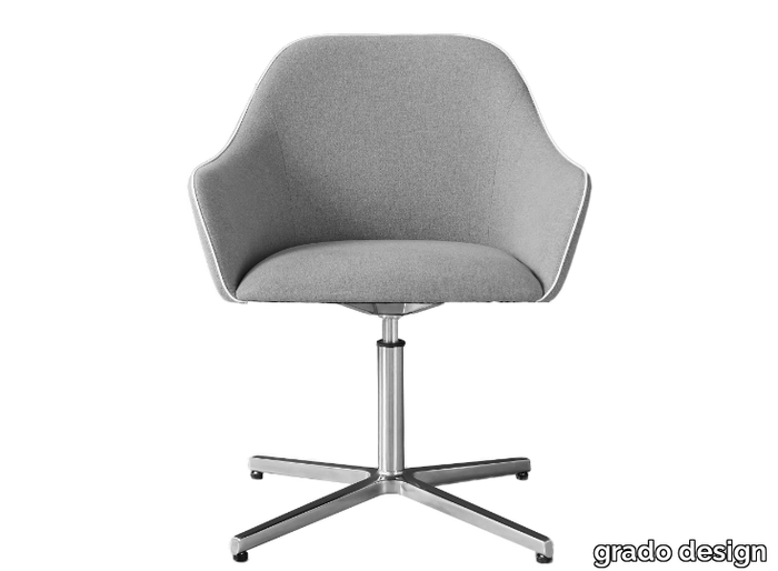 LORD - Swivel with 4-spoke base fabric chair with armrests _ grado design