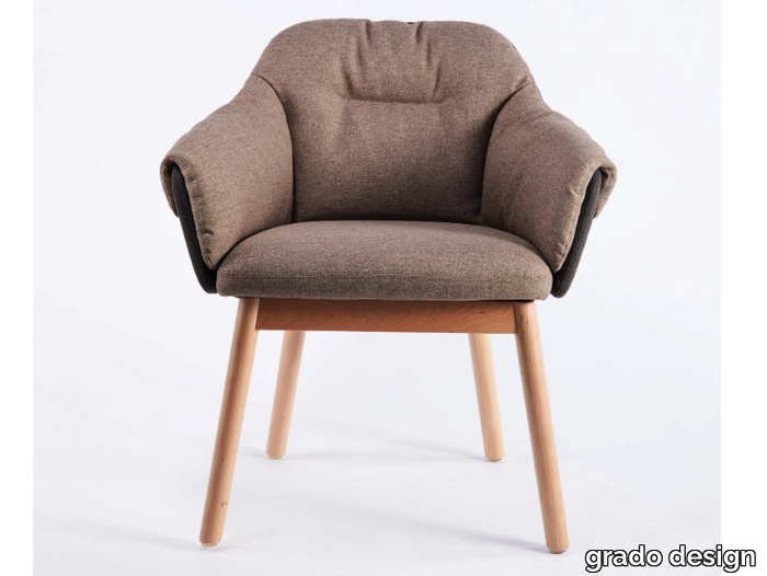 LORD - Upholstered fabric chair with armrests _ grado design