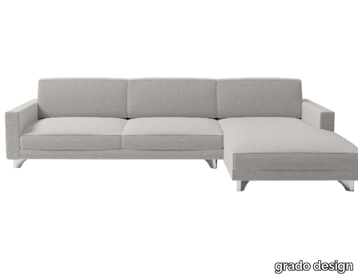 PENT - 3 seater fabric sofa with chaise longue _ grado design