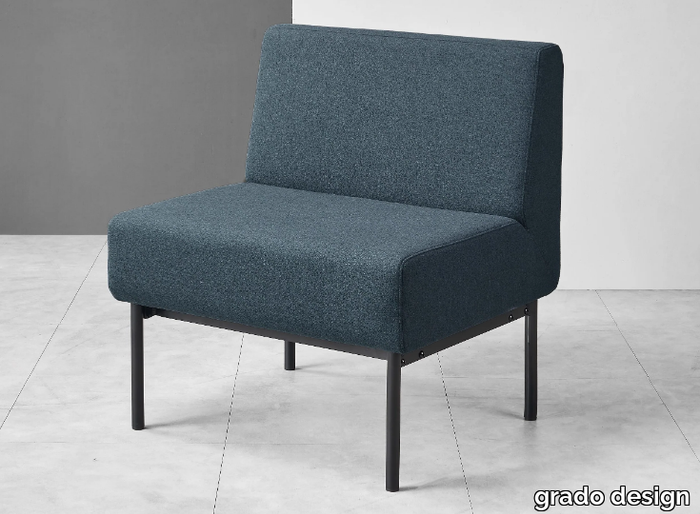 MODO S - Fabric armchair and powder-coated steel base _ grado design