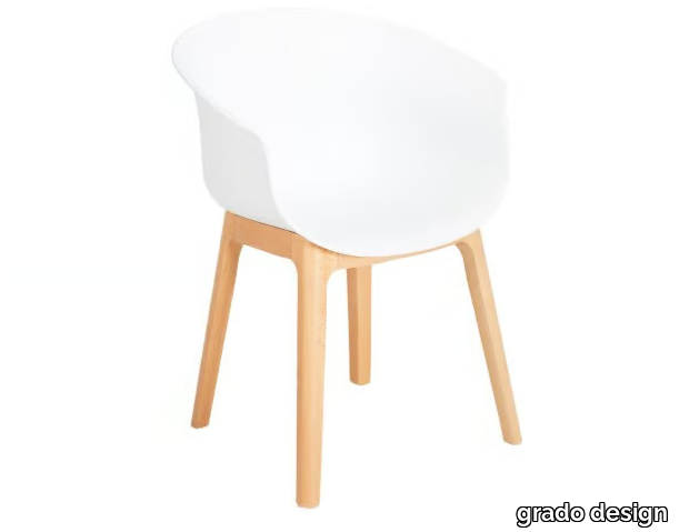 QUEEN - Polypropylene chair with armrests and beech base _ grado design