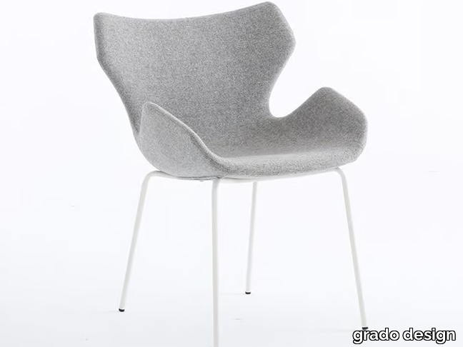 WINGS - Fabric chair with armrests _ grado design