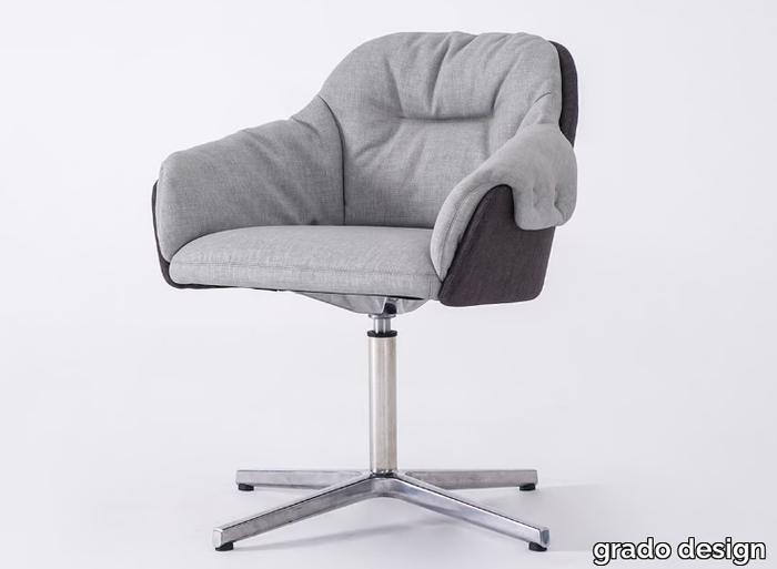 LORD - Swivel fabric chair with armrests _ grado design