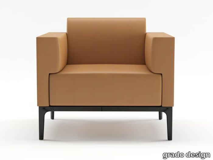 DADA - Leather armchair with armrests _ grado design