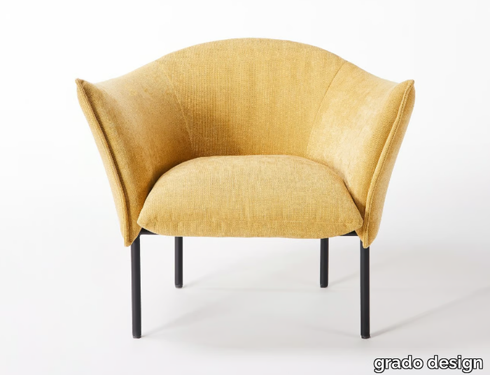 LILI - Fabric armchair with armrests _ grado design