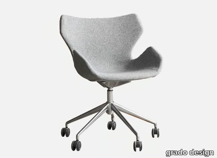 WINGS - Swivel fabric office chair with armrests _ grado design