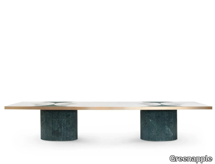 BILOBA - Rectangular marble table _ Greenapple