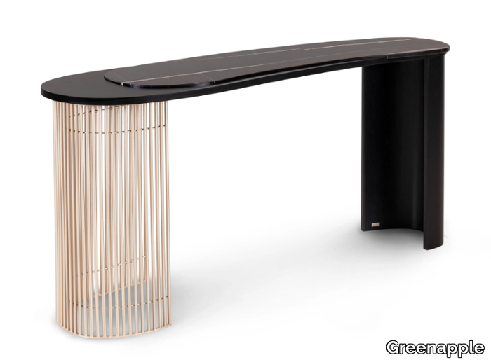 CASTELO - Oval marble and metal console table _ Greenapple