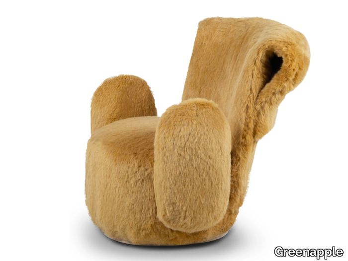 GRASS - Fake fur armchair with armrests _ Greenapple