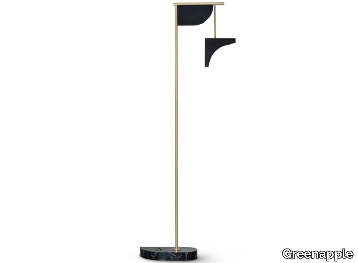 OPPOSITE - LED brass floor lamp with marble base _ Greenapple