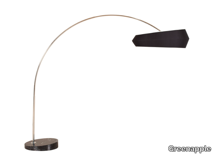 SUBLIME - LED stainless steel arc lamp with silk shade _ Greenapple