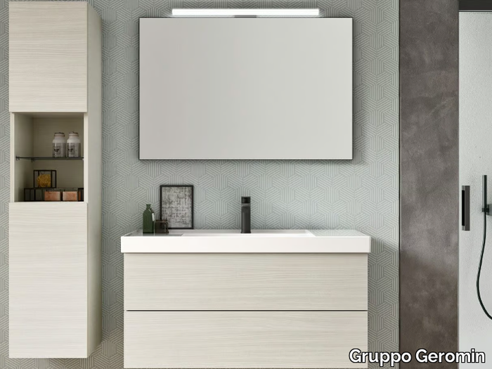 CHANGE CHA04 - Wall-mounted single vanity unit with drawers _ Gruppo Geromin