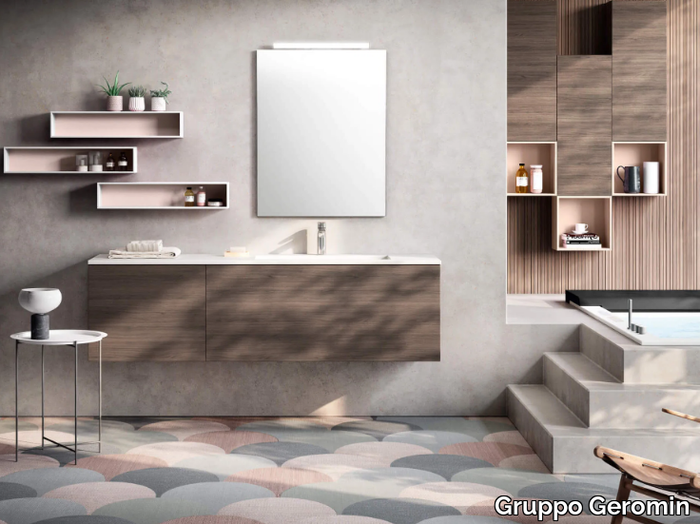 CHANGE CHA06 - Wall-mounted single vanity unit with drawers _ Gruppo Geromin