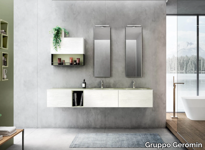 CHANGE CHA08 - Double wall-mounted vanity unit with drawers _ Gruppo Geromin