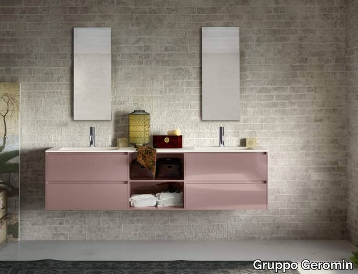 CHANGE CHA11 - Double wall-mounted vanity unit with drawers _ Gruppo Geromin