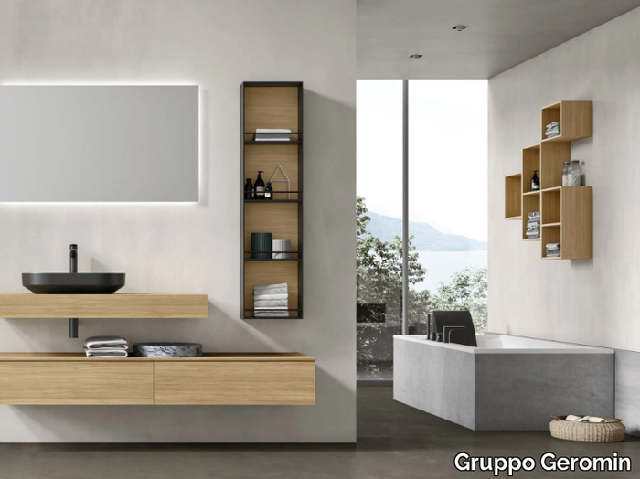 CHANGE CHA01 - Single wall-mounted vanity unit with drawers _ Gruppo Geromin