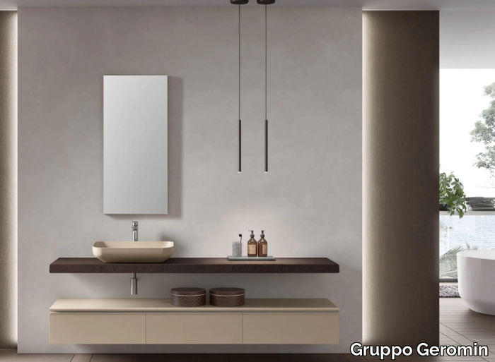 CHANGE CHA02 - Wall-mounted single vanity unit with drawers _ Gruppo Geromin