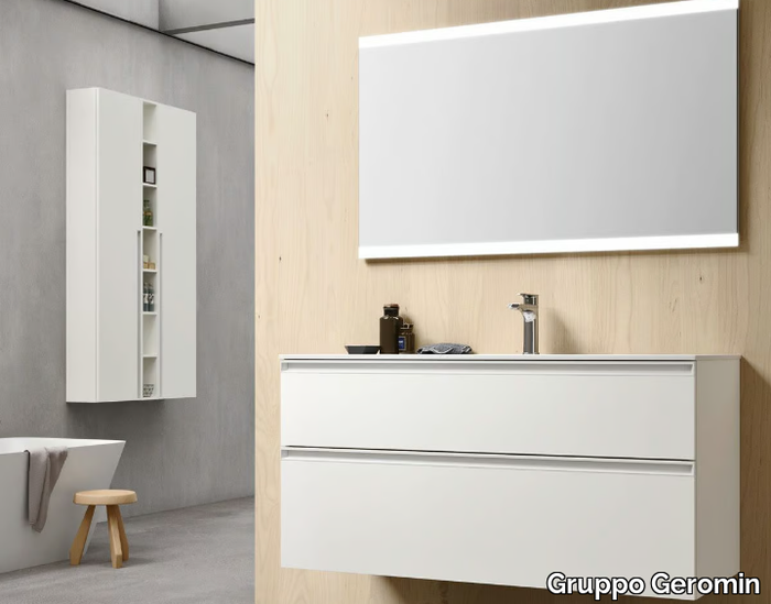 CHANGE CHA03 - Wall-mounted single vanity unit with drawers _ Gruppo Geromin