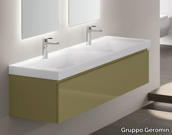 VERA - Double ceramic washbasin _ Gruppo Geromin