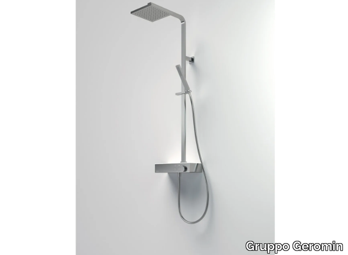 ICON - Wall-mounted thermostatic shower panel with hand shower _ Gruppo Geromin